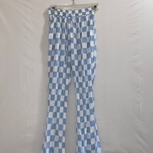 ABBEYLEE C’est tout blue and white checkered pants